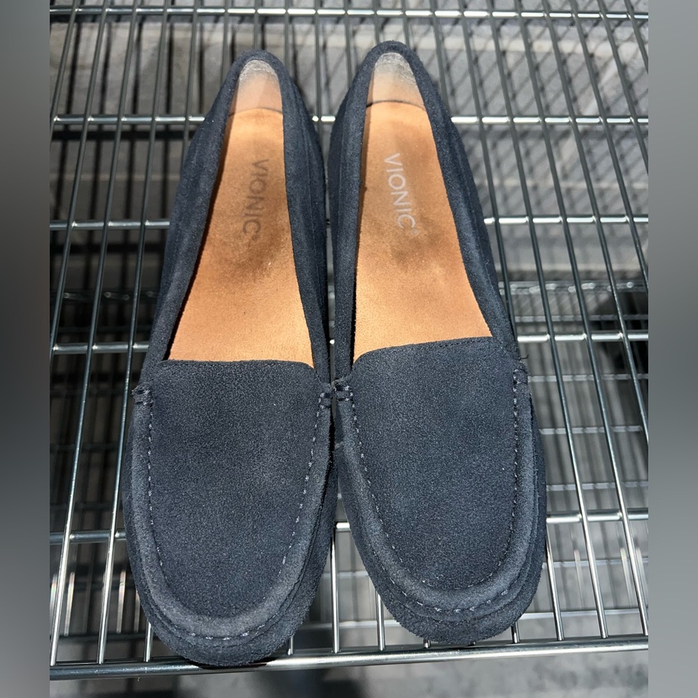 Vionic Dark Blue‎ Suede Footwear loafers slip on size 9